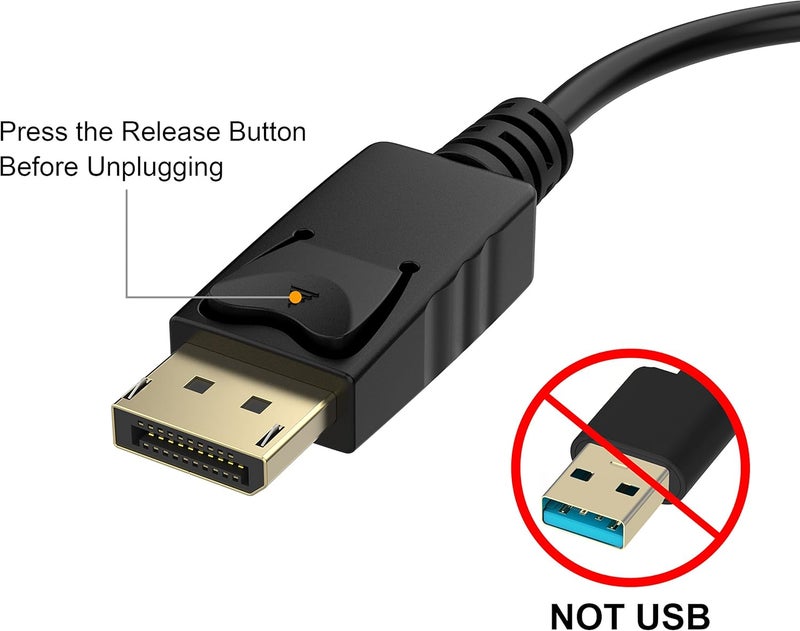 Moread DisplayPort (DP) to DVI Adapter, 5 Pack, Gold-Plated Display Port to DVI-D Adapter (Male to Female) Compatible with Computer, Desktop, Laptop, PC, Monitor, Projector, HDTV - Black - Image 4